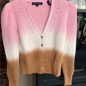 Veronica Beard Pink and Tan Ombre Cardigan